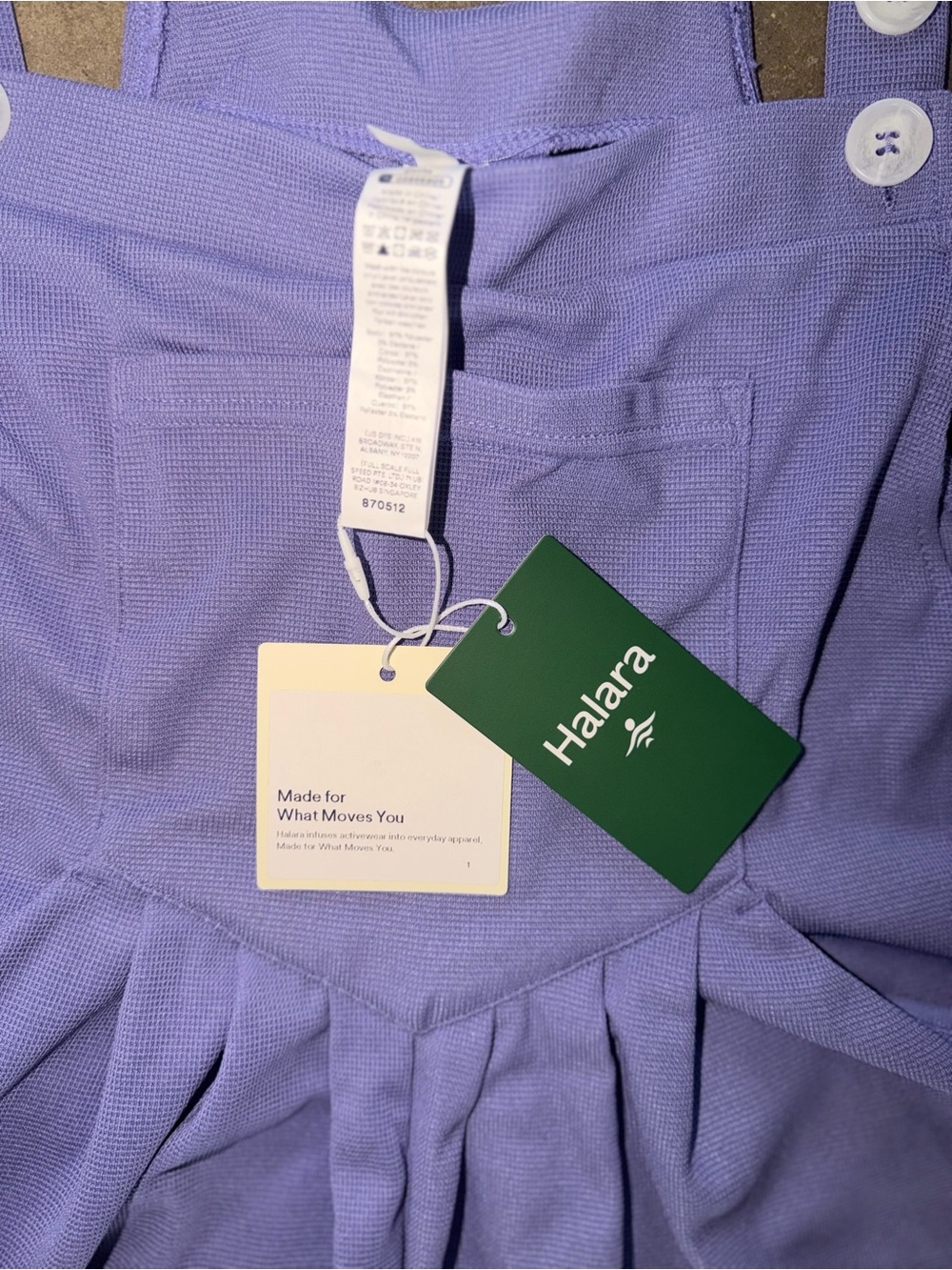 NWT Halara M Petite Mellow Purple Waffle Wide Leg Overalls Jumpsuit - Picture 7 of 10